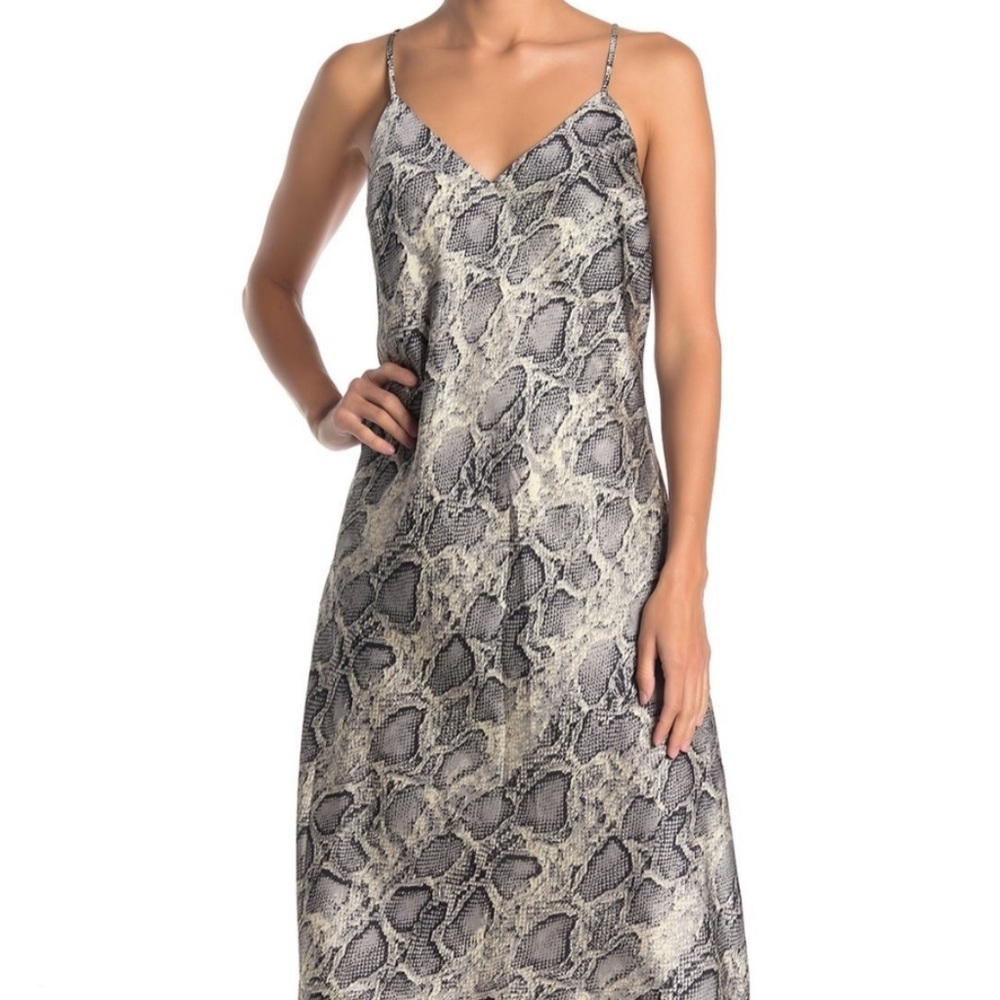 Snake Print Slip Dress